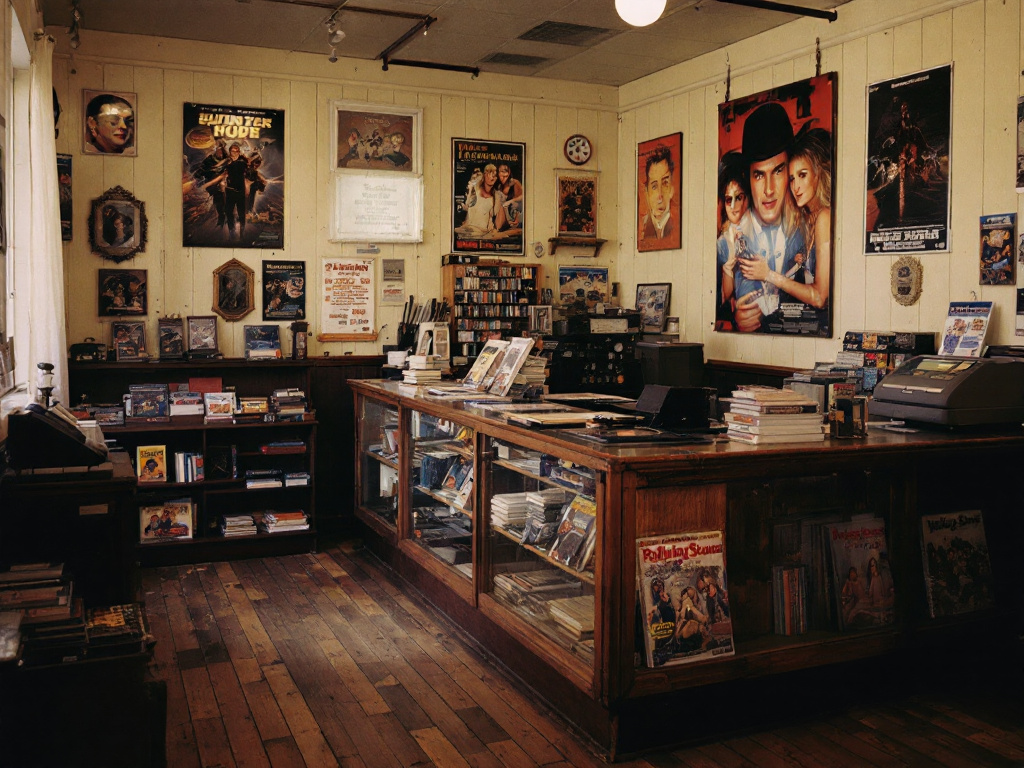 1980s video rental store
